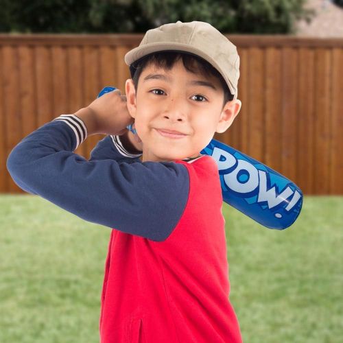  ArtCreativity POW Inflatable Baseball Bats for Kids - Pack of 12 - Approx. 20 Inch Durable Inflates in Assorted Colors, Superhero Birthday Party Favors, Decorations, Supplies, Carn
