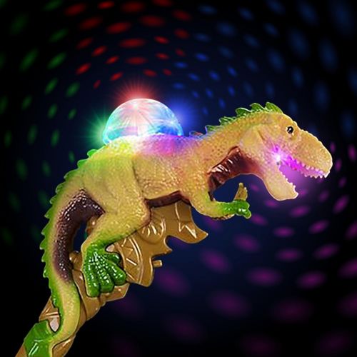  ArtCreativity T-Rex LED Light Up Dinosaur Wand Growling Sound Effects - Spinning Flashing Dome with Kaleidoscope Effect - Batteries Included - 13 Inch Illuminating Animal Wand for