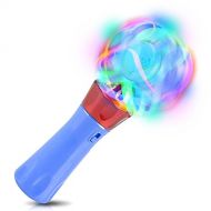 ArtCreativity Light Up Orbiter Spinning Wand, 7 Inch LED Spin Toy with Batteries Included, Great Gift Idea for Boys, Girls, Toddlers, Fun Birthday Party Favor, Carnival Prize - Col