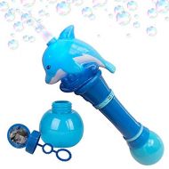 ArtCreativity Light Up Dolphin Bubble Blower Wand 12 Inch Illuminating Bubble Blower with Thrilling LED Effects for Kids, Batteries and Bubble Fluid Included, Great Gift Idea, Pa