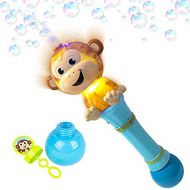 ArtCreativity Light Up Monkey Bubble Blower Wand 12 Inch Illuminating Bubble Blower with Thrilling LED Effects, Batteries and Bubble Fluid Included, Great Gift Idea, Party Favors