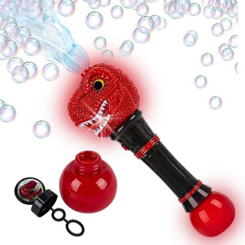  ArtCreativity Light Up T Rex Bubble Blower Wand 11.5 Inch Illuminating Bubble Blower with Thrilling LED Effects for Kids, Batteries and Bubble Fluid Included, Great Gift Idea, Pa