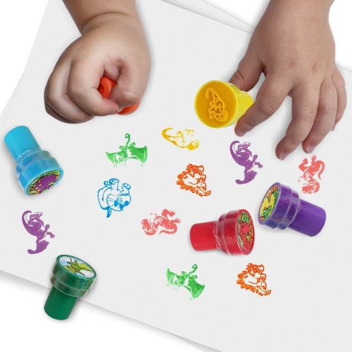  [아마존베스트]ArtCreativity Dinosaur Stampers for Kids, Pack of 24, Pre-Inked Dino Stampers for Children, Dinosaur Birthday Party Supplies and Favors, Piata Fillers, Arts n Crafts, Assignment S