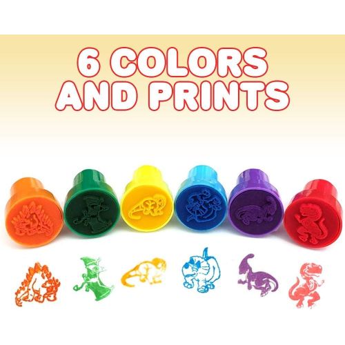  [아마존베스트]ArtCreativity Dinosaur Stampers for Kids, Pack of 24, Pre-Inked Dino Stampers for Children, Dinosaur Birthday Party Supplies and Favors, Piata Fillers, Arts n Crafts, Assignment S