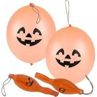 ArtCreativity Jack-O-Lantern Punch Balls, Set of 12, Durable Latex Balloons with Rubber Bands Attached, Great for Halloween Trick or Treat Party Favors, Goodie Bag Fillers for Kids
