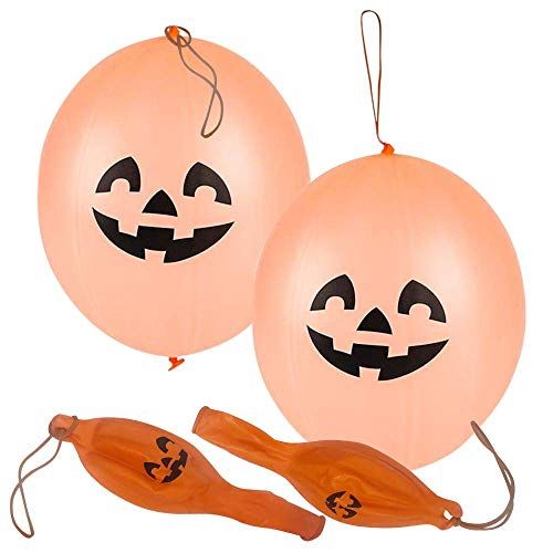  할로윈 용품ArtCreativity Jack-O-Lantern Punch Balls, Set of 12, Durable Latex Balloons with Rubber Bands Attached, Great for Halloween Trick or Treat Party Favors, Goodie Bag Fillers for Kids