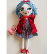 ArtStudioofJ red riding hood doll,heirloom cloth doll,cloth doll,textile art doll,heirloom doll,handmade cloth doll,art doll,rag doll,textile rag doll