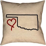 ArtVerse Katelyn Smith 20 x 20 IndoorOutdoor UV Properties-Waterproof and Mildew Proof Oklahoma Love Pillow