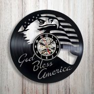 ArtWallCrafts USA decor, Vinyl wall clock, USA gifts, USA flag decor, American decoration, American flag wall art, God bless america sign, Wall clock