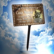 ArtandPlax Your Photo Personalised Cat Memorial Plaque & Stake. Waterproof, UV Protection.