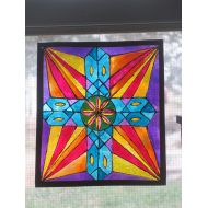 Artbyesely Fake stained glass - geometric cross