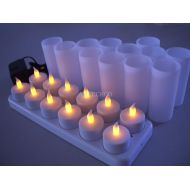 Artechco Rechargeable LED Candle TeaLight (Set of 12) - Flameless LED Candle Lights - Flickering Amber,Battery Operated/Powered Candles,No Wax No Mess, No Fire Risk, Windproof, Portable【ART