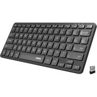 Arteck 2.4G Wireless Keyboard Ultra Slim and Compact Wireless Keyboard with Media Hotkeys for Computer/Desktop/PC/Laptop/Surface/Smart TV and Windows 10/8/ 7 Built-in Rechargeable Battery