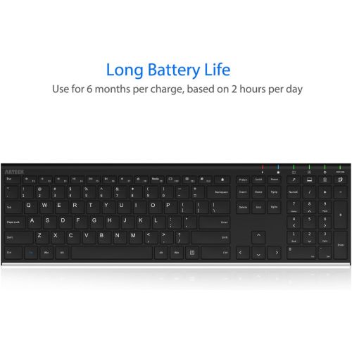  [아마존핫딜][아마존 핫딜] Arteck 2.4G Wireless Keyboard Stainless Steel Ultra Slim Full Size Keyboard with Numeric Keypad for Computer/Desktop/PC/Laptop/Surface/Smart TV and Windows 10/8/ 7 Built in Recharg