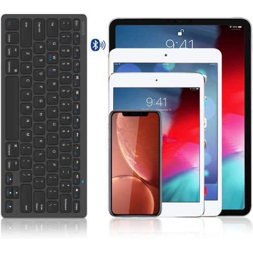  [아마존베스트]Arteck Ultra-Slim Bluetooth Keyboard Compatible with iPad 10.2-inch/iPad Air/iPad 9.7-inch/iPad Pro/iPad Mini, iPhone and Other Bluetooth Enabled Devices Including iOS, Android, Wi