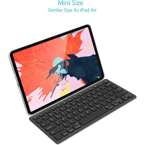  [아마존베스트]Arteck Ultra-Slim Bluetooth Keyboard Compatible with iPad 10.2-inch/iPad Air/iPad 9.7-inch/iPad Pro/iPad Mini, iPhone and Other Bluetooth Enabled Devices Including iOS, Android, Wi