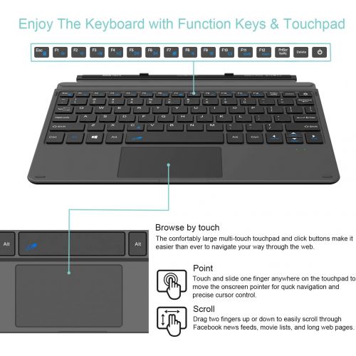  [아마존베스트]Arteck Microsoft Surface Go Type Cover, Ultra-Slim Portable Bluetooth Wireless Keyboard with Touchpad for Surface Go 2 (2020) and Surface Go Built-in Rechargeable Battery