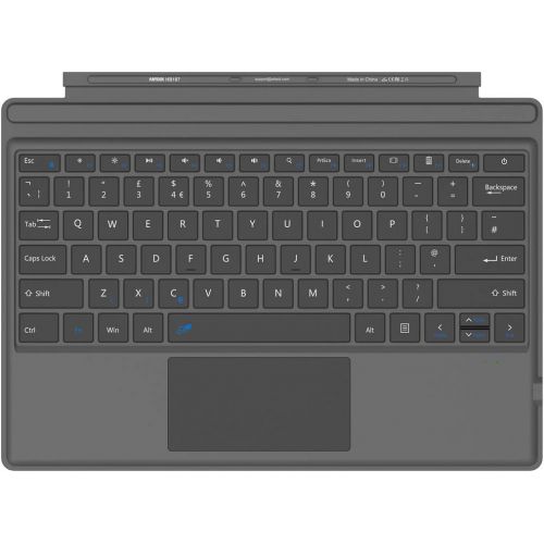  [아마존베스트]Arteck Microsoft Surface Pro Type Cover, Ultra-Slim Portable Bluetooth Wireless Keyboard with Touchpad Built-in Rechargeable Battery