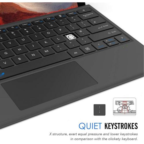  [아마존베스트]Arteck Microsoft Surface Pro Type Cover, Ultra-Slim Portable Bluetooth Wireless Keyboard with Touchpad Built-in Rechargeable Battery