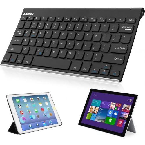  [아마존베스트]Bluetooth Keyboard, Arteck Stainless Steel Universal Portable Wireless Bluetooth Keyboard for iOS iPad Air, Pro, iPad Mini, Android, MacOS, Windows Tablets PC Smartphone Built in R