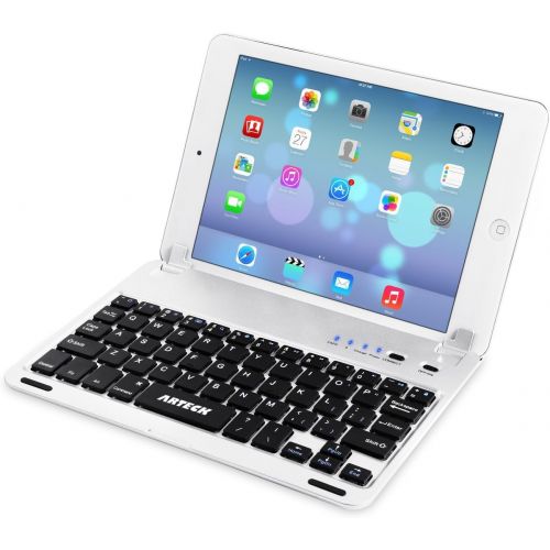  [아마존베스트]Arteck Ultra-Thin Apple iPad Mini Bluetooth Keyboard Folio Case Cover with Built-in Stand Groove for Apple iPad Mini 3/2 / 1 / iPad Mini with Retina Display with 130 Degree Swivel