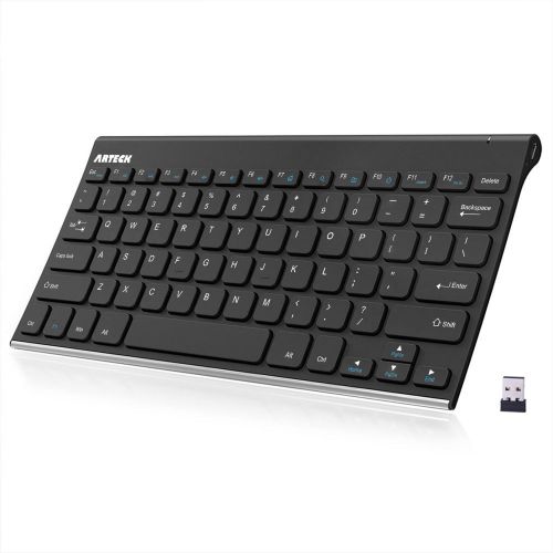  [아마존베스트]Arteck 2.4G Wireless Keyboard Stainless Steel Ultra Slim Keyboard for Computer/Desktop/PC/Laptop/Surface/Smart TV and Windows 10/8 / 7 / Vista/XP Built in Rechargeable Battery