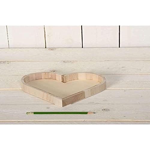  Artemio VIPPC Heart-Shaped Tray, Wood, Beige 21 x 3.5 x 22 cm