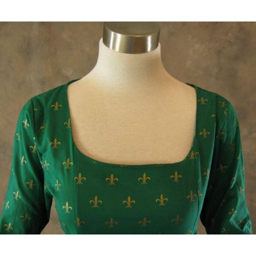  Artemisia Designs Renaissance Medieval Gown with Fleur De Lis Pattern