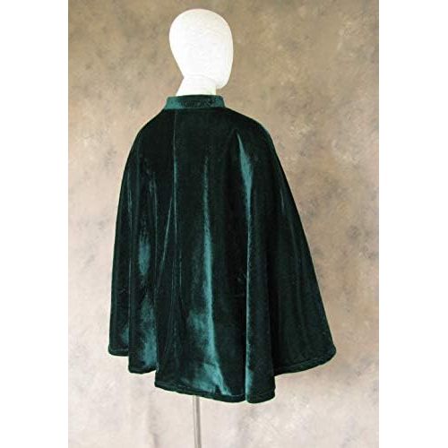  할로윈 용품Artemisia Designs Velvet Circular Cut Half Cloak Capelet Lined in Satin with Two-Button Clasp Wedding Ren Faire