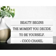 Artful Library Coco Chanel Quote Decorative Book Set, Chanel Quote Beauty Begins the Moment You Decide to Be Yourself, Decorative books, Fashion Decor, Coffee Table