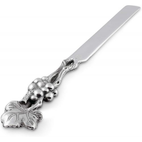  [아마존베스트]Arthur Court Metal Cake Knife Grape Pattern Sand Casted in Aluminum with Artisan Quality Hand Polished Tarnish Free 13.75 inch