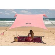 Artik sunshade Pop Up Beach Tent Sun Shade for Camping Trips, Fishing, Backyard Fun or Picnics ? Portable Canopy with Sandbag Anchors, Two Aluminum Poles & Carrying Bag UPF50 UV Protection (Man