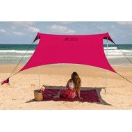 Artik sunshade Pop Up Beach Tent Sun Shade for Camping Trips, Fishing, Backyard Fun or Picnics ? Portable Canopy with Sandbag Anchors, Two Aluminum Poles & Carrying Bag UPF50 UV Protection (Che