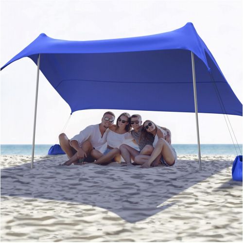  Artik sunshade Pop Up Beach Tent Sun Shade for Camping Trips, Fishing, Backyard Fun or Picnics ? Portable Canopy with Sandbag Anchors, Two Aluminum Poles & Carrying Bag UPF50 UV Protection (Che