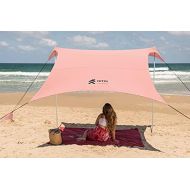 Artik sunshade Pop Up Beach Tent Sun Shade for Camping Trips, Fishing, Backyard Fun or Picnics ? Portable Canopy with Sandbag Anchors, Two Aluminum Poles & Carrying Bag UPF50 UV Protection (664