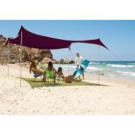 ARTIK SUNSHADE Pop Up Beach Tent Sun Shelter for 4-12 Adults 4 Aluminum Poles & Carrying Bag UPF50 UV Protection Portable Canopy with Sandbag Anchors(XL 10.510.5, Chockeberry)