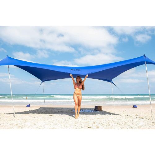  ARTIK SUNSHADE Pop Up Beach Tent Sun Shelter for 4-12 Adults 4 Aluminum Poles & Carrying Bag UPF50 UV Protection Portable Canopy with Sandbag Anchors(XL 10.510.5, Chockeberry)