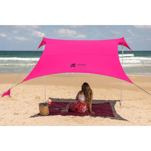  ARTIK SUNSHADE Beach Tents Sun Shade - Vacation Pop-Up Tent, UPF50 UV Protection Canopy with Travel Carry Bag, Portable Outdoor Shelter for Camping, Fishing & Picnics - 2 Poles, Me