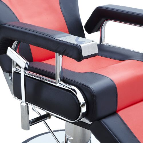  Artist Walcut Barbershop Barber Chair Hydraulic Pump Hairdressing Reclining Chair for Salon Shampoo Beauty Spa Equipment Hair Cutting (Red&Black)