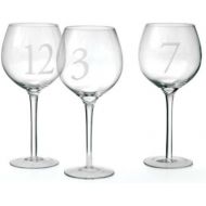 Unknown Set of 12 Numbered Wine Glass