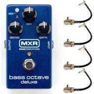 MXR M288 Bass Octave Deluxe Effects Pedal Bundle with 4 MXR Right Angle Patch Cables