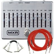 MXR M108S 10 Band Graphic EQ Analog Guitar Effect Pedal + Cables