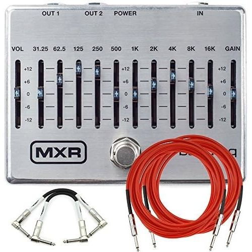  MXR M108S 10 Band Graphic EQ Analog Guitar Effect Pedal + Cables