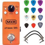MXR M290 Phase 95 Mini Phaser Pedal w/ 12 Pack Picks & 2 Patch Cables