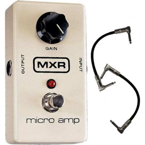  MXR M-133 Micro Amp Booster Pedal with 2 Free 6 Patch Cables