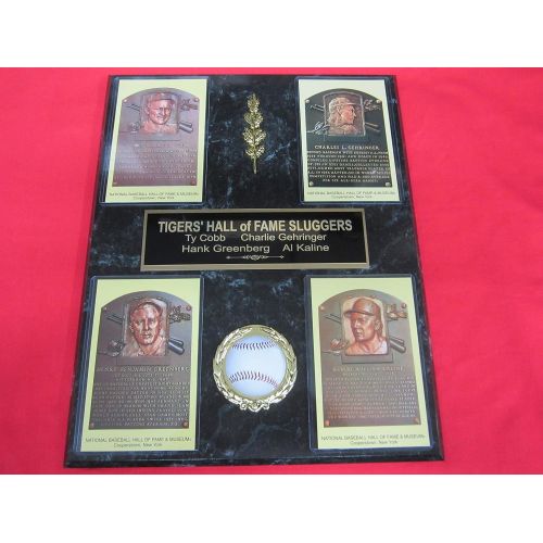  Artist Unknown Ty Cobb Charlie Gehringer Al Kaline Hank Greenberg Tigers Sluggers Hall of Fame Induction Postcard Plaque