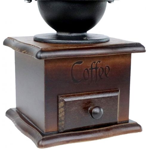  [아마존베스트]Unknown Manual Coffee Bean Grinder Vintage Antique Wooden Hand Grinder Coffee Grinder Roller,Best For Drip Coffee, Espresso, French Press, Cold & Turkish Brew