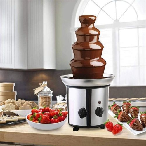  [아마존베스트]Unknown 4 Tiers Commercial Stainless Steel Hot New Luxury Chocolate Fondue Fountain New