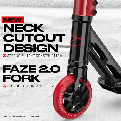  Artist Unknown Fuzion X-5 Pro Scooters - Trick Scooter - Beginner Stunt Scooters for Kids 8 Years and Up ? Quality Freestyle Kick Scooter for Boys and Girls (2020 Black/Red)