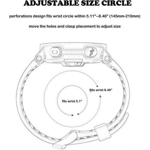  [아마존베스트]Unknown Replacement for Garmin Forerunner 235 / Garmin Approach S20 S5 S6 Watch Band Accessory, Adjustable Silicone Solid&Pattern Strap Wristband for Forerunner 220/230/620/630/735XT/235Li
